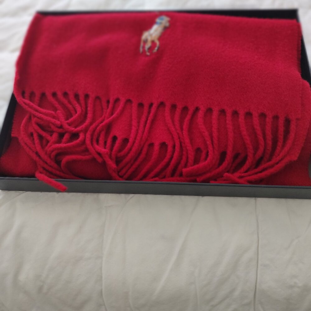 Polo Ralph Lauren 100% Lambs Wool Scarf - Picture 4 of 5